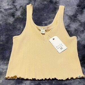 Billabong Women's Tan Ribbed Tank Top